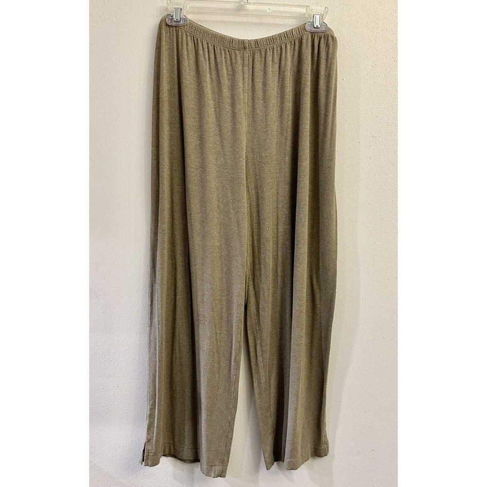 Chicos Design Vintage‎ Womens  SZ 3 - LG Pants Brown Knit Straight Leg Pull On